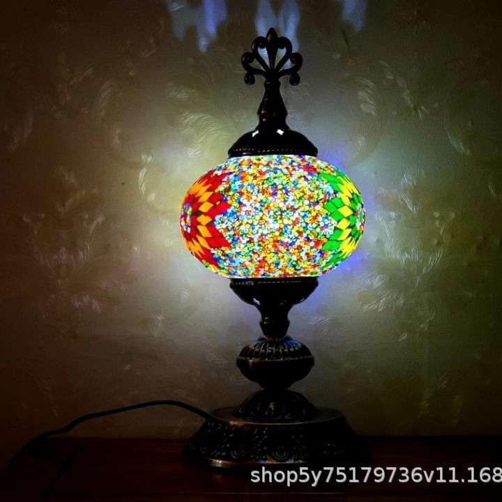 异域土耳其漫咖啡吧台玻璃床头艺术波西米亚摩洛哥民宿马赛克台灯