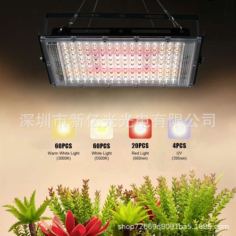 跨境全光谱led植物补光灯400W多肉花卉种植投光灯仿太阳光生长灯