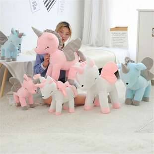 INS独角兽小马公仔布绒抱枕 宝宝安抚陪睡玩偶儿童房装饰