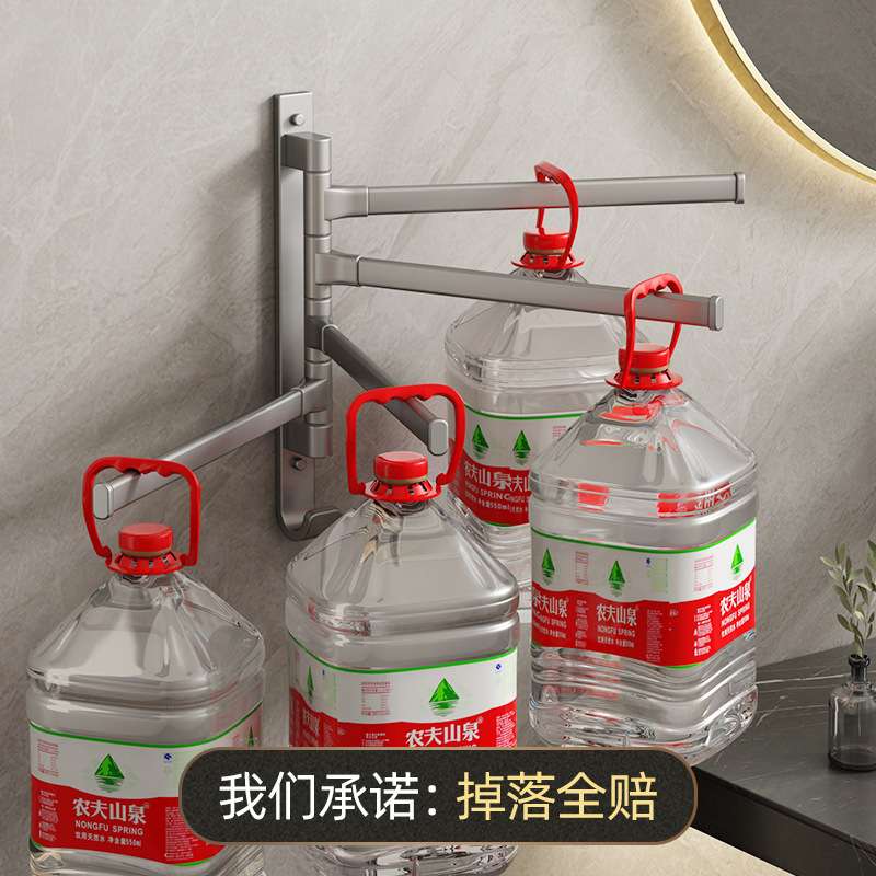 ft 优勤灰旋转毛巾架卫生间免打孔毛巾杆挂架浴室太空铝置物架