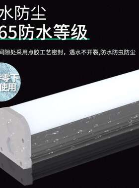 led防水灯管IP67办公灯全三防一体化日光灯管超亮仓库吸顶条形灯