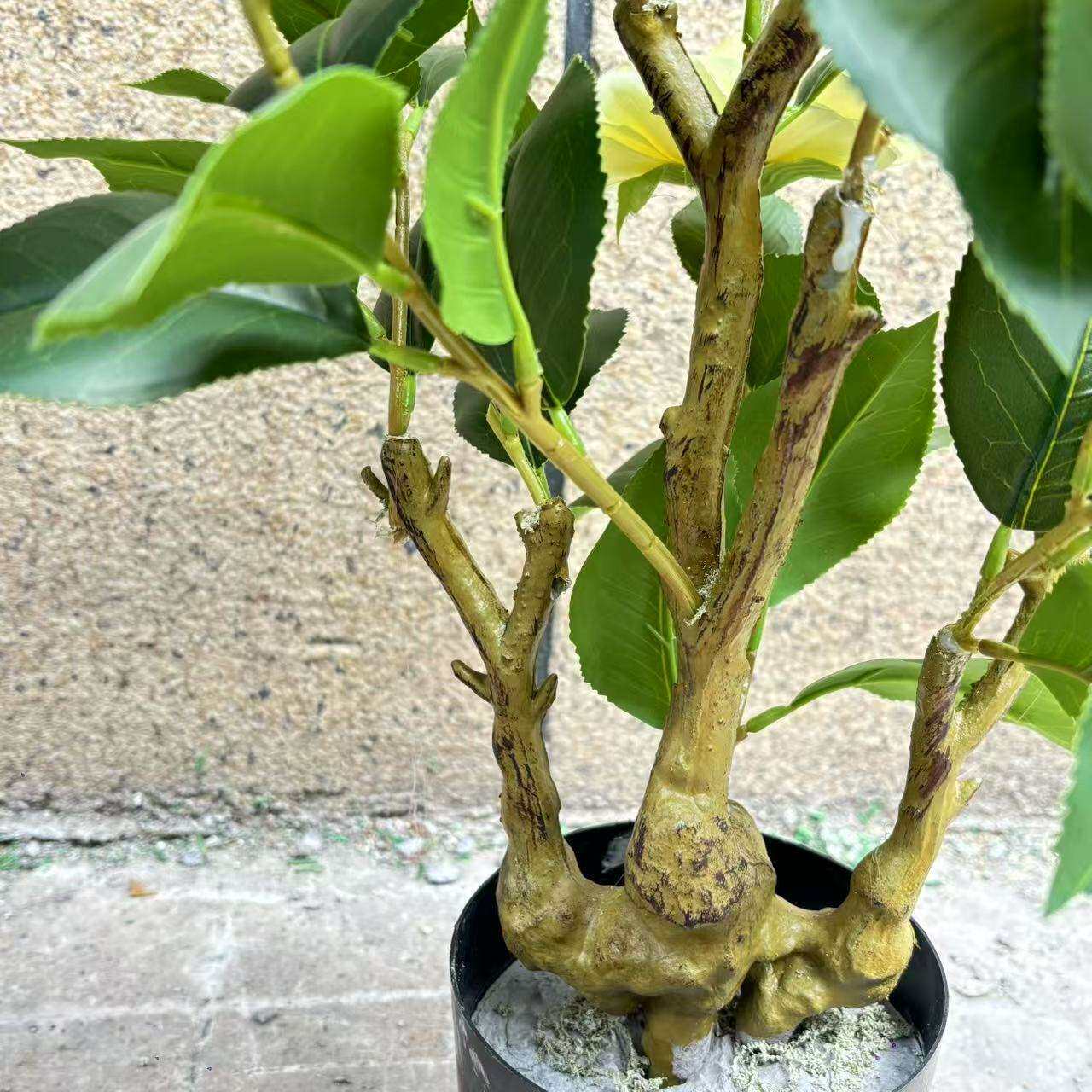 仿真茶花树山茶花人造假绿植盆栽家居装饰落地摆件室内轻奢仿真花