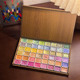 梦幻偏光水彩颜料套装 美术生国画颜料木盒48色 爆闪固体绘画小盒装