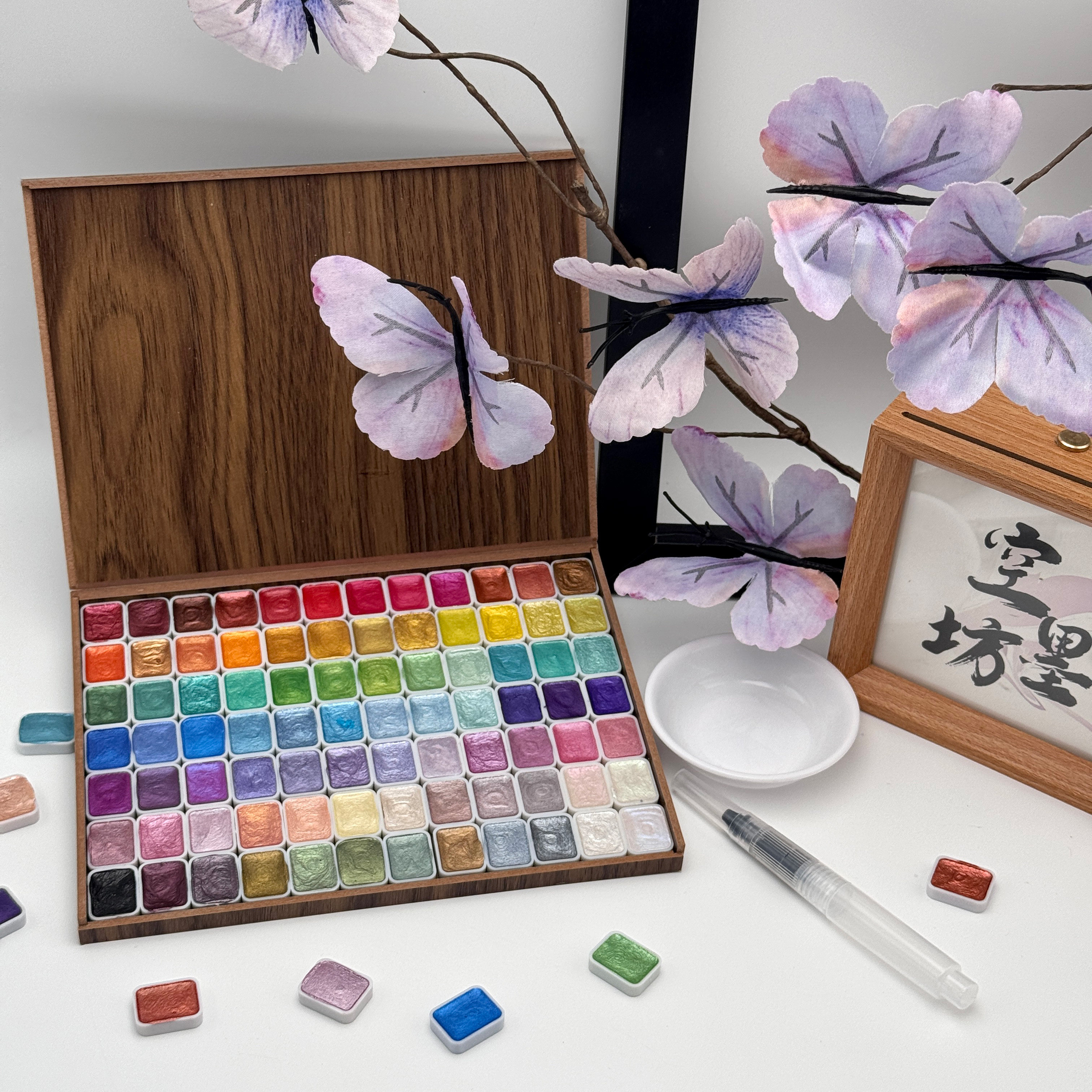 珠光120色木盒diy手绘美甲