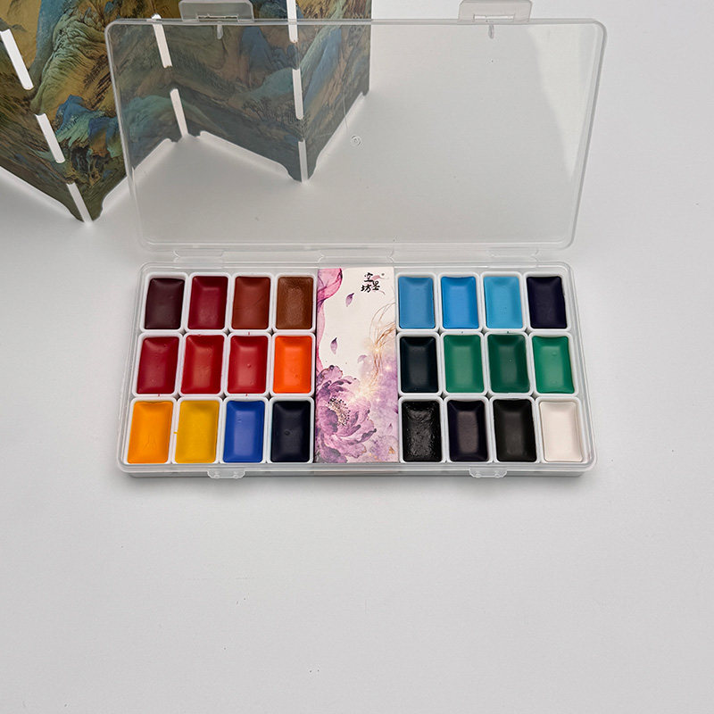 空墨坊固体国画颜料套装初学24色