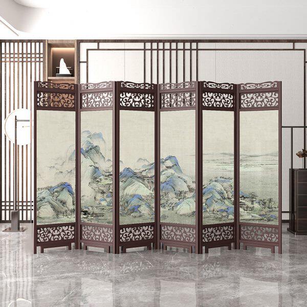 实木中式仿古屏风折叠可移动卧室遮挡隔断客厅隔断玄关双面复古