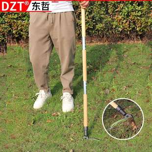新型站立式拔草器除草器 起根器手动免弯腰起根铲夹子 木柄除草器
