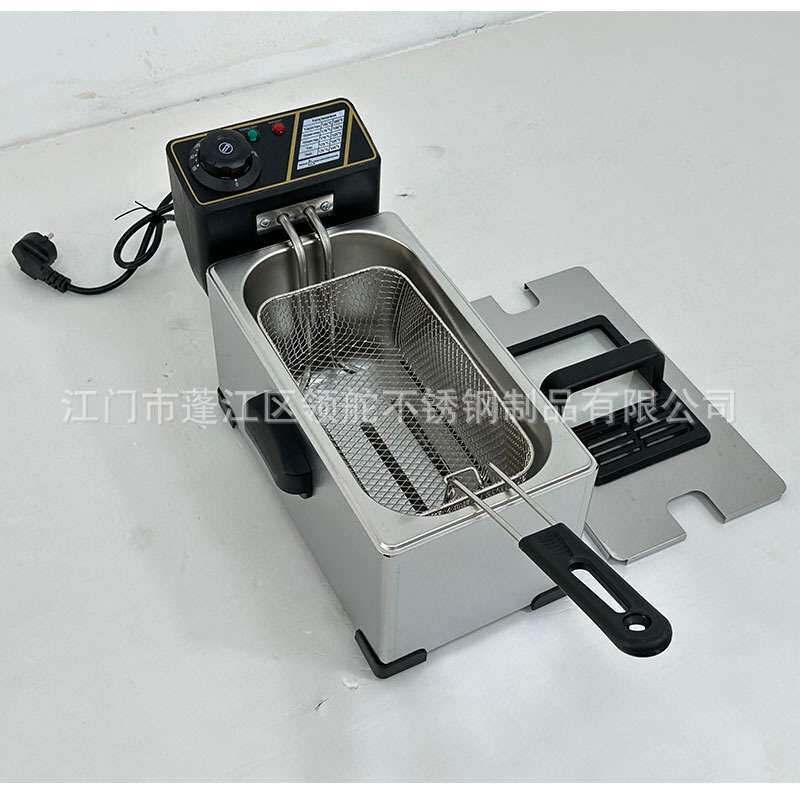 商用3L可视电炸炉锅温控款加厚不锈油炸小吃设备可做110V