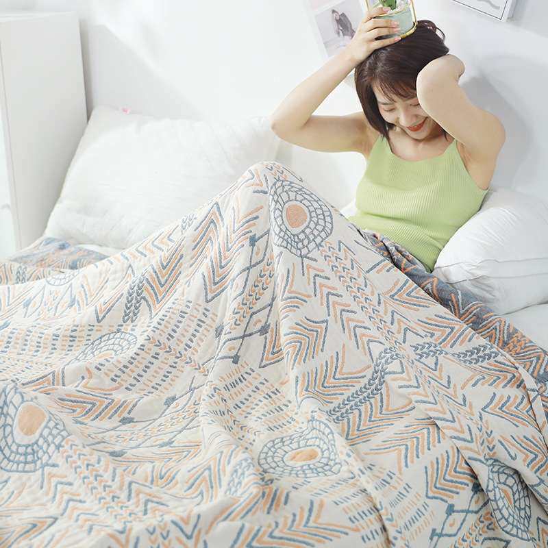 毛巾盖毯纯棉纱布夏天被子毯子午睡老式怀旧双人夏季大人薄款盖被