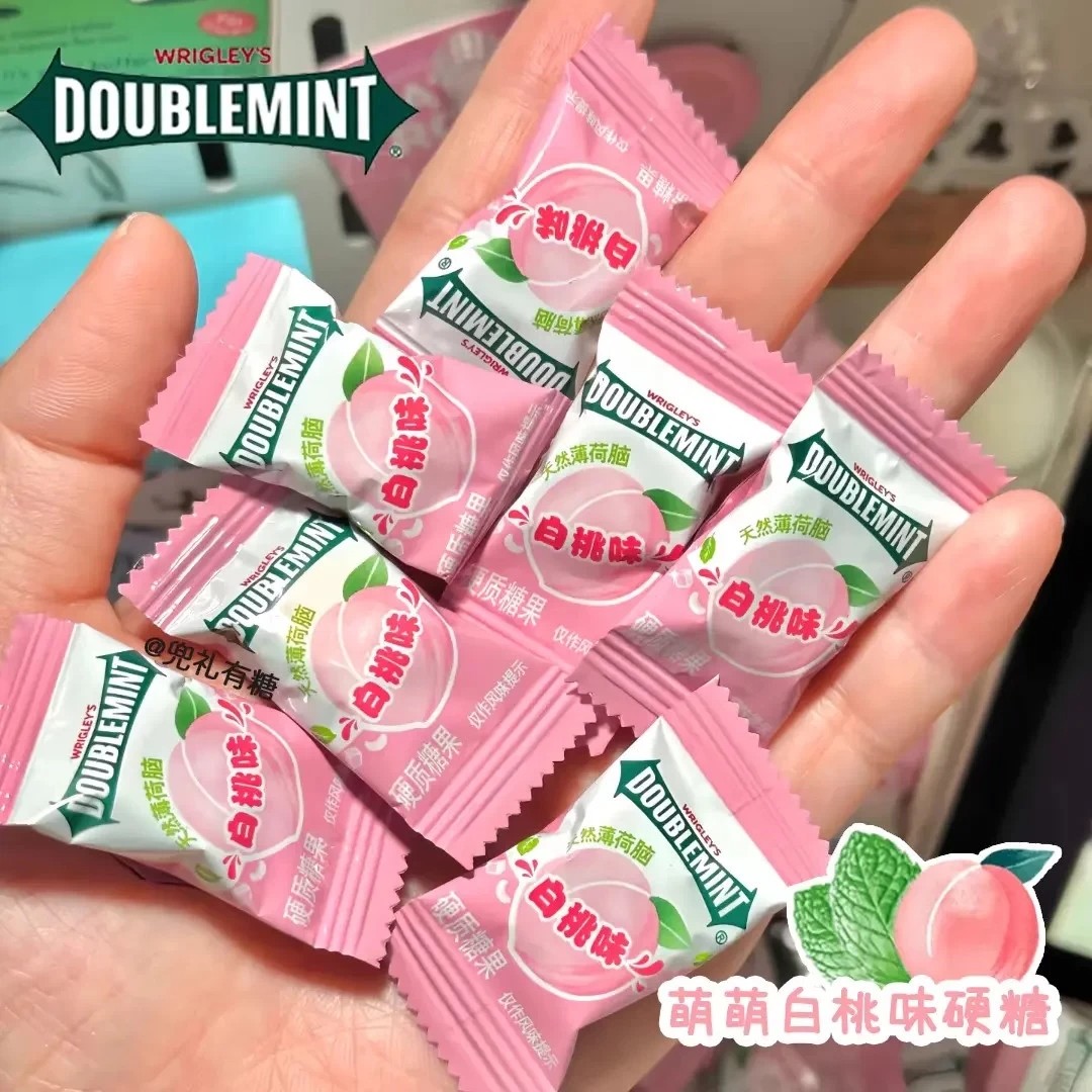 新开业!半抢价】绿箭白桃味薄荷糖硬糖清新口气散装批发招待糖果