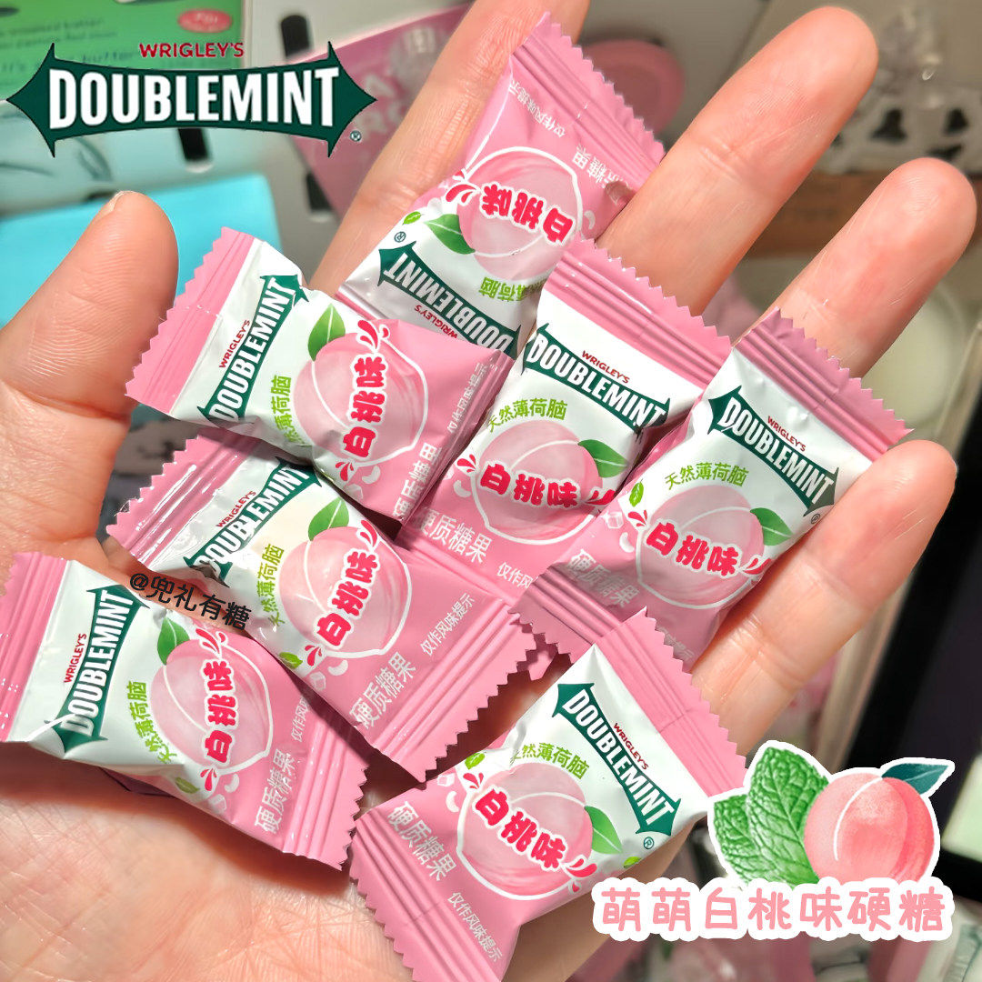 绿箭白桃味薄荷味硬糖清新口气散装喜糖糖果批发招待糖果休闲零食