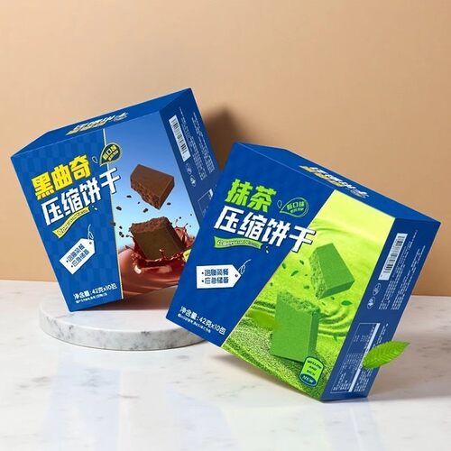 休闲农场奥利压缩饼干饱腹能量饼干抹茶味饼干黑巧克力味饼干