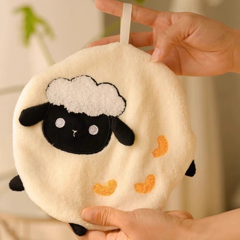 可爱珊瑚绒擦手巾挂式厨房洗手吸A水加厚抹布家用不掉毛檫抹手毛