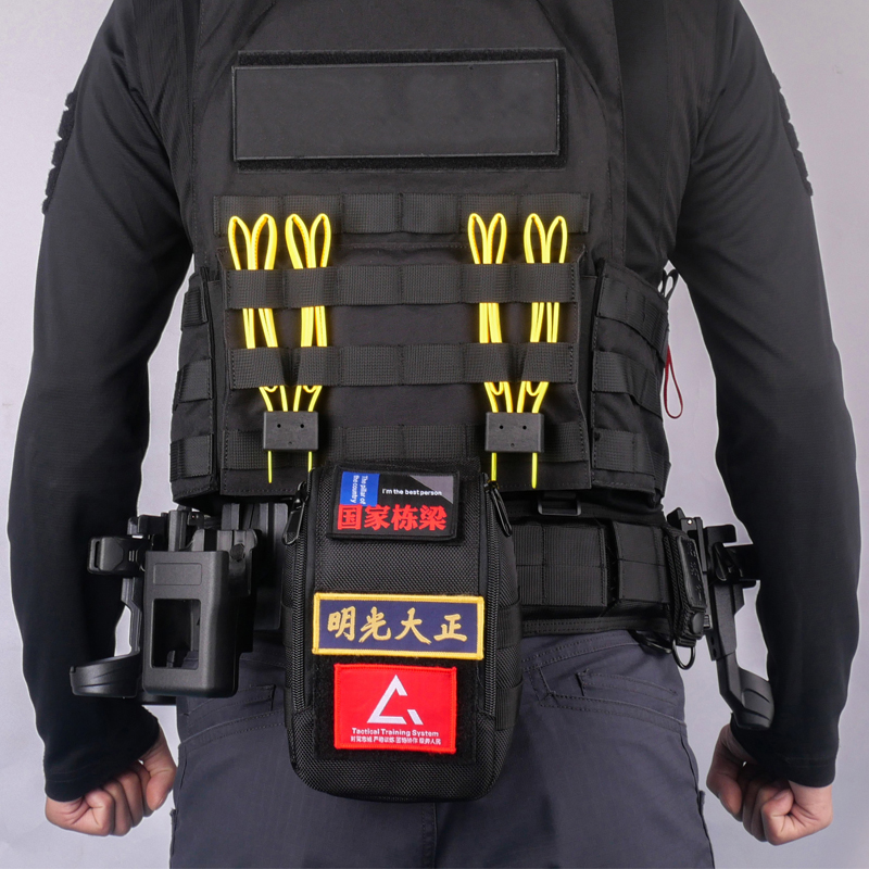 白黑黄加长款约束带重复使用紮带B升级版摺叠可携式捆绑带双孔解