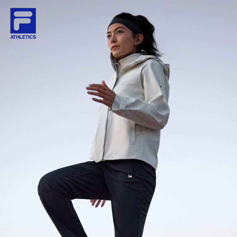 FILA 斐乐官方女冲锋衣两件套25冬新健身运动三合一收腰连帽外套