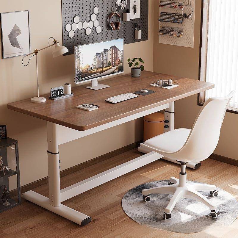 升降桌手摇升降桌简易电竞电脑桌学习桌书桌家用台式写字桌电脑桌