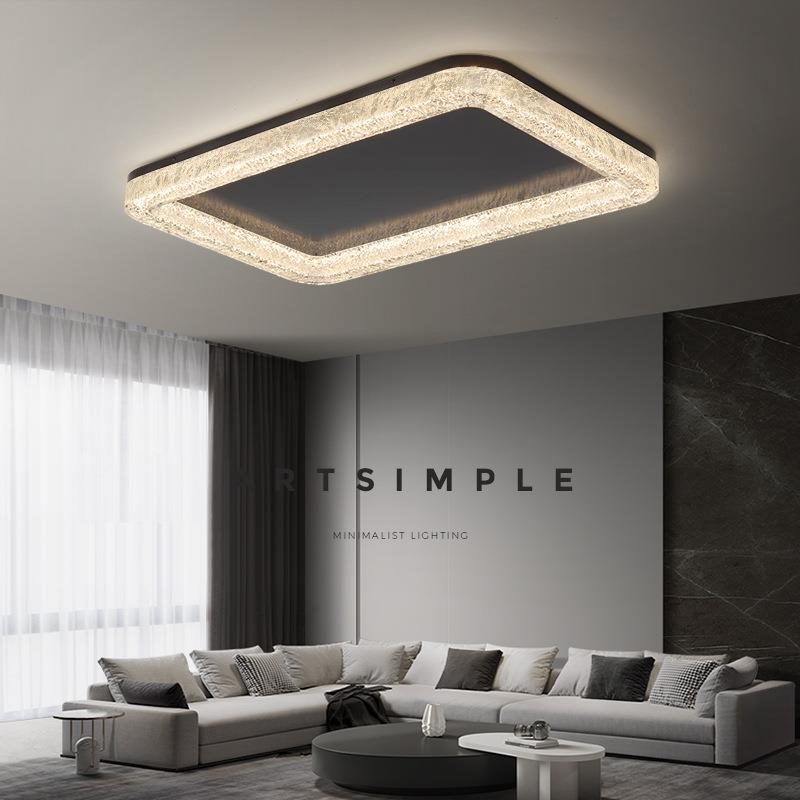 全铜意式极简客厅吸顶灯现代简约轻奢长方形高端护眼全屋灯具套餐