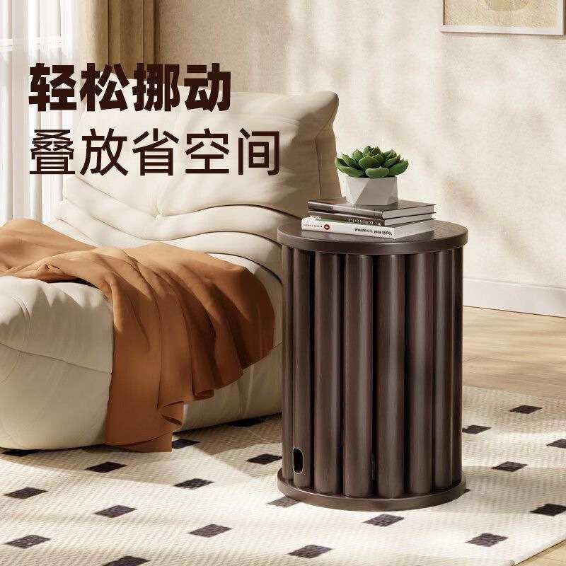 实木四合一组合凳家用多功能新中式边几叠叠凳矮凳餐厅凳圆凳椅子