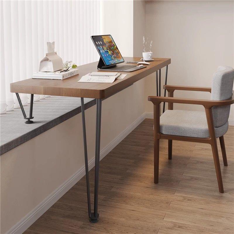 全实木家用阳台电脑桌学生卧室飘窗双人书桌写字桌简约现代办公桌