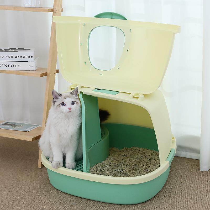 猫砂盆走廊式半封闭式隔臭超大号长通道防带砂幼猫猫咪厕所用品