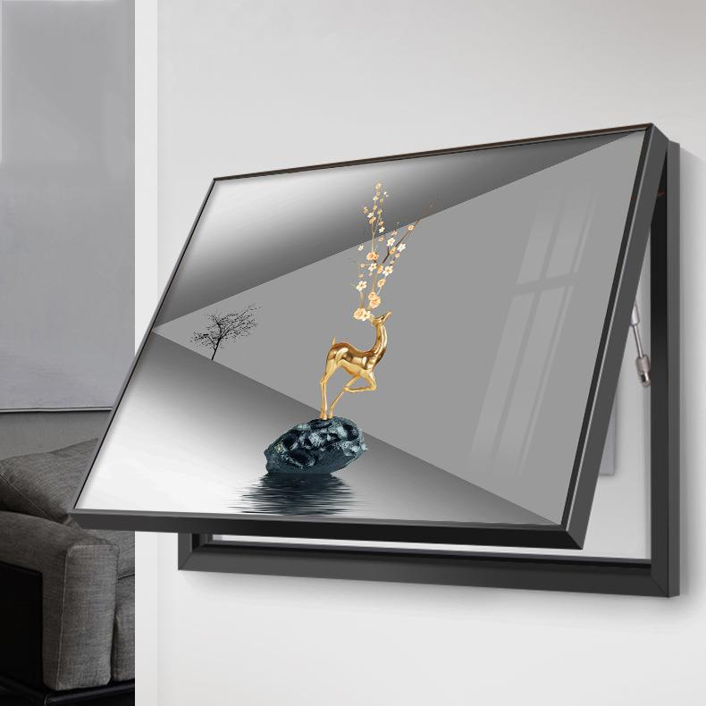 电表箱装饰画2025年新款遮挡免打孔轻奢配电箱盖板开关盒空开挂画