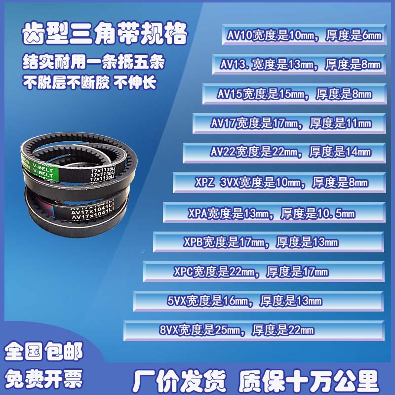 速发齿型三角f带C型耐热耐油高速车用农机收割机传动带三角皮带AV