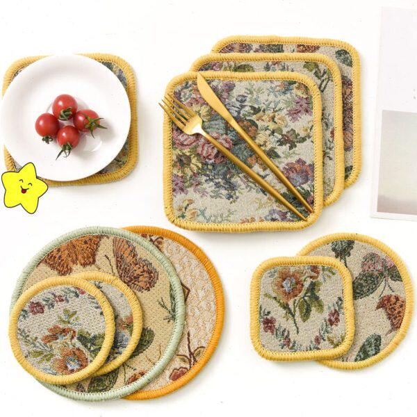 子杯防烫欧式菜碗茶几垫少女心饭桌餐桌隔热垫菜盘杯垫隔热垫花瓶