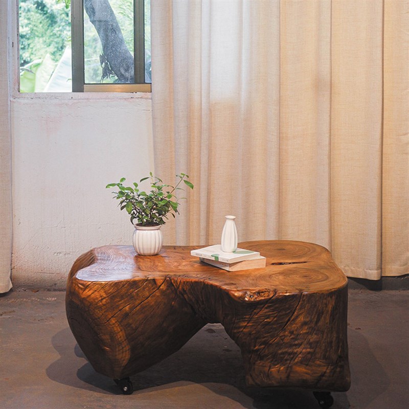 侘寂风实木茶几榻榻米茶桌原木树根矮桌客厅阳台茶台小Y茶几小户
