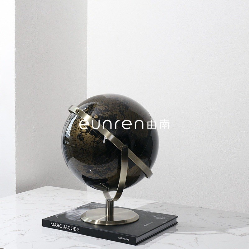 创意轻奢c地球仪摆件办公室桌面摆设书房办公桌酒柜现代家具装饰