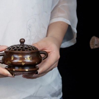 蚰耳薰炉套炉苏工铜炉纯手工制作老紫铜熏香炉仿古盘香炉家用室内,家居饰品,香薰炉,淘宝优惠券,粉丝福利购,淘宝优惠卷