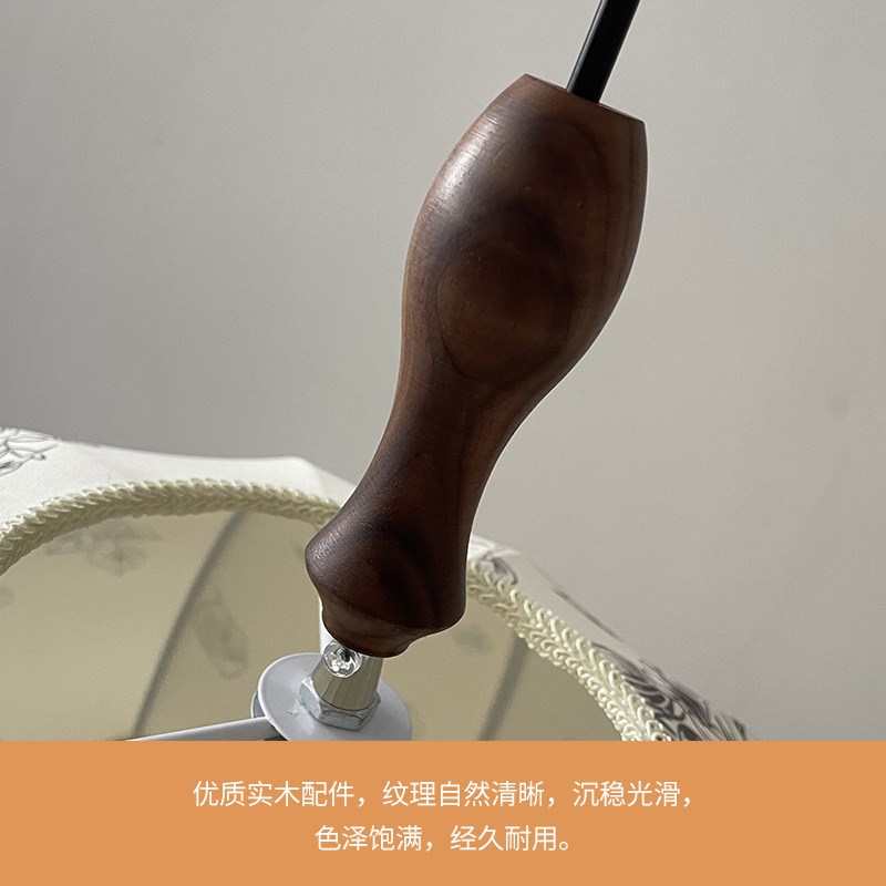 法式复古卧室布艺吊灯中古花纹餐厅灯南J洋实木民宿茶楼吧台前灯