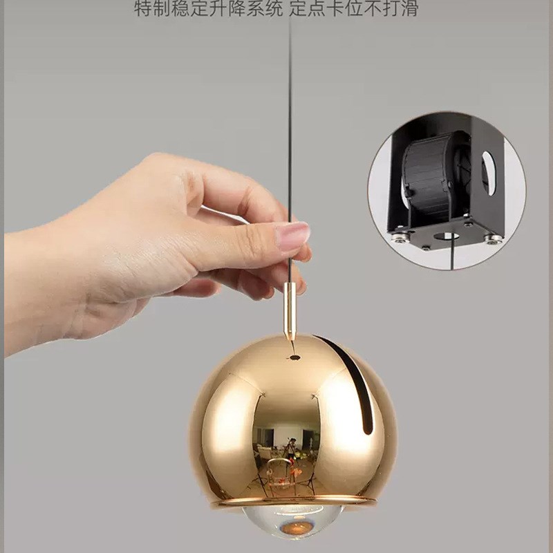 卧室床头吊灯轻奢现m代简约可升降主卧吊线灯极简北欧风吧台小吊