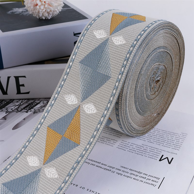 宽8cma窗帘花边辅料提花织带竖拼辅料沙发靠垫抱枕床旗桌旗8R158