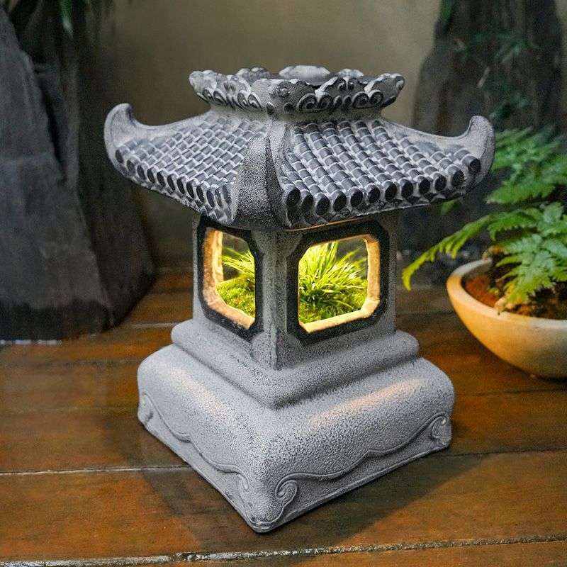 太阳能户外庭院景观灯花园草坪装饰仿石灯家用阳台装饰布置落地灯