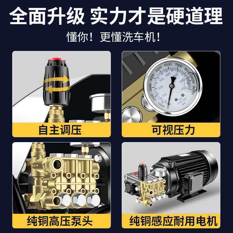 黑猫高压洗车机商用清洗机220V380V四级电机全铜洗车店专用大功率