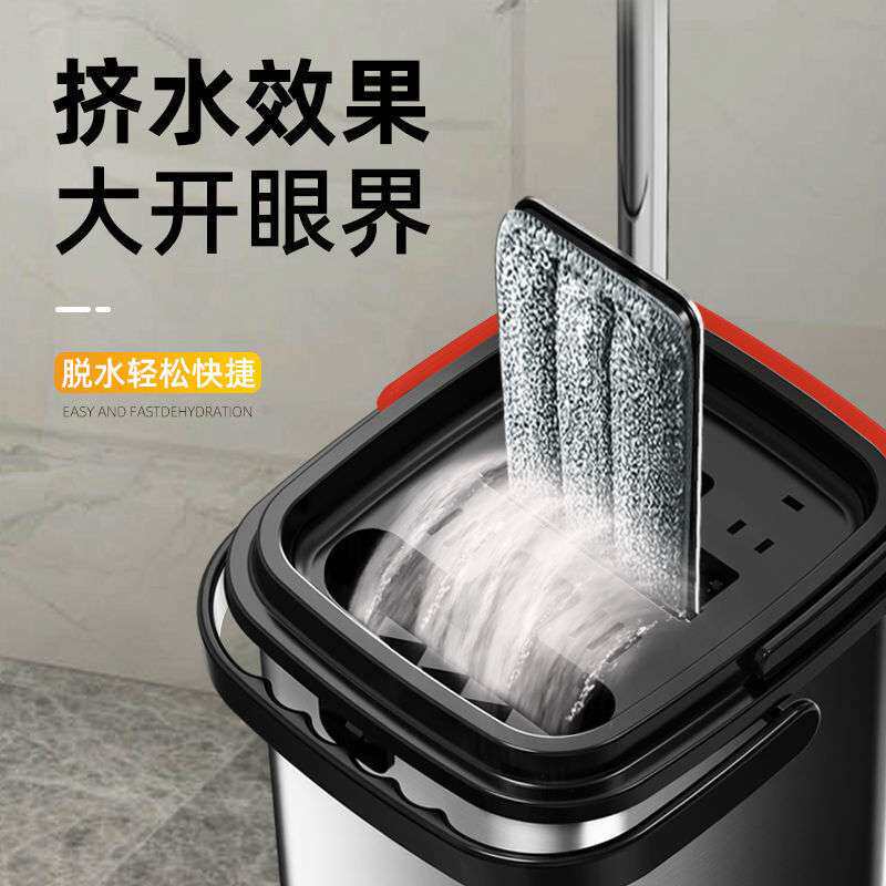 不锈钢刮刮乐拖把家用懒人拖地神器干湿分离免手洗平板拖把一拖净