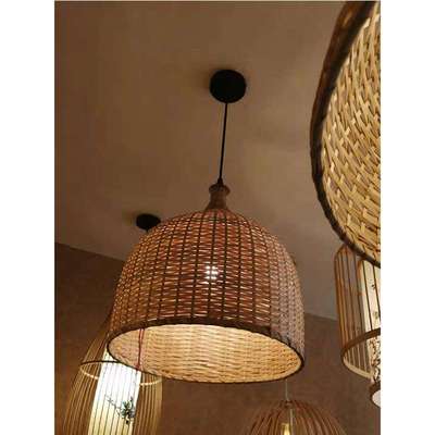 曲松县现代简约农家乐竹艺木艺装饰吊灯烧烤吧台北欧个性创意竹灯