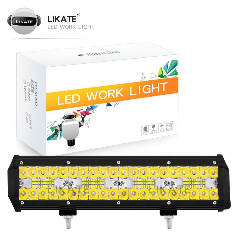 LKT12英寸240W80灯三排LED长条灯工作行驶改装越野车灯车顶长条灯