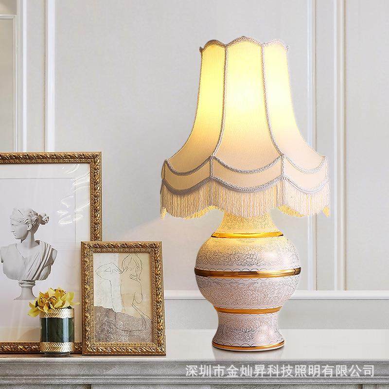 法式全铜台灯复古客厅书房卧室床头灯设计师陶瓷温馨浪漫阅读灯具,3C数码配件,USB灯,淘宝优惠券,粉丝福利购,淘宝优惠卷