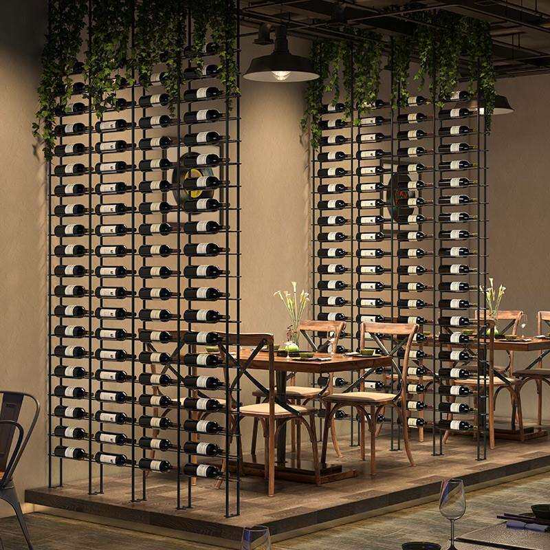 复古酒架酒吧壁挂铁艺架陈列展示架咖啡餐厅工业风隔断酒架屏风展
