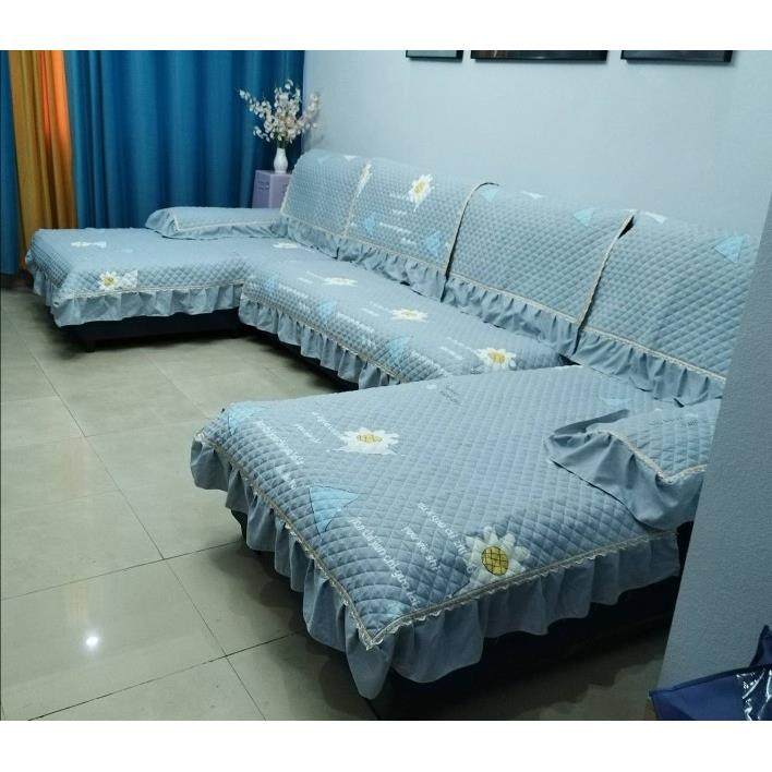 GZ6M新款布艺双贵妃全套沙发垫靠背巾扶手U型4米2以内沙发使用四