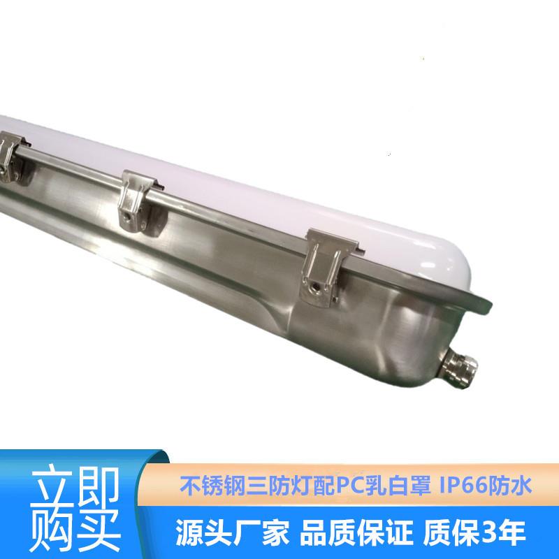 LED不锈钢三防灯PC乳白罩双管不锈钢三防灯码头船泊专用金属灯具