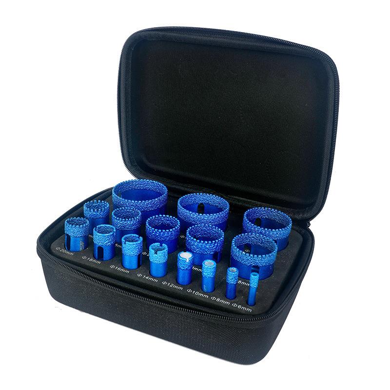 跨境热销锯齿钎焊开孔器套装6-50瓷砖大理石材玻化砖专用打孔钻头