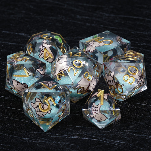 GBTDICE蓝色流沙透明树脂骰子