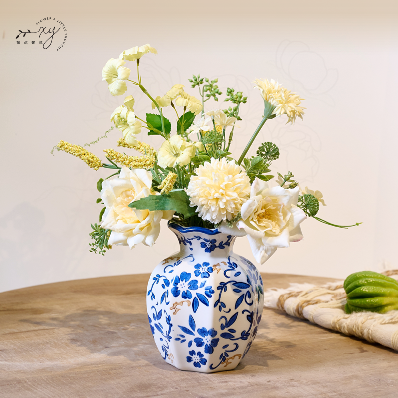 花点馨意高档仿真花假花轻奢高端花瓶花束客厅装饰花艺餐桌摆件