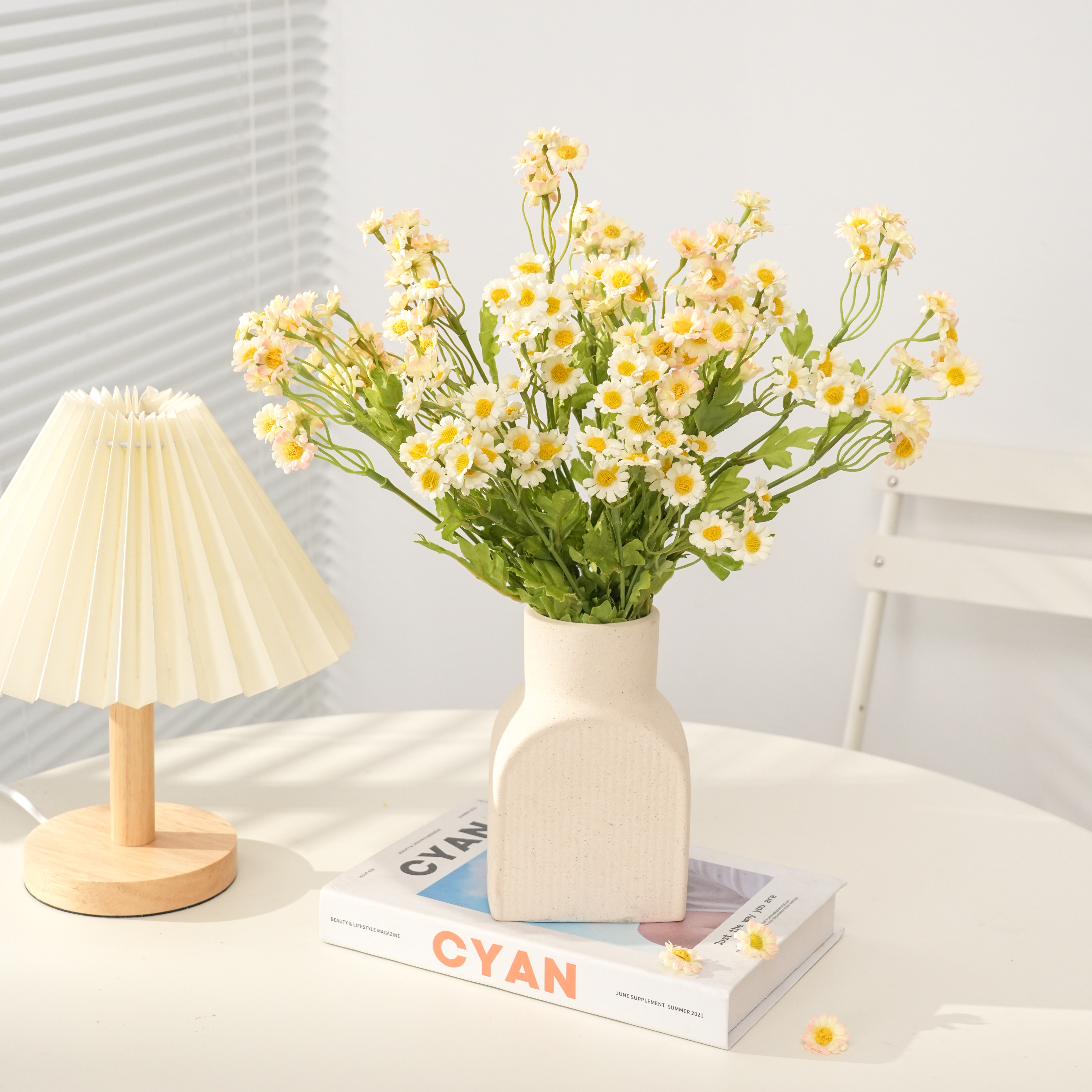 仿真洋甘菊花束单支仿真花材