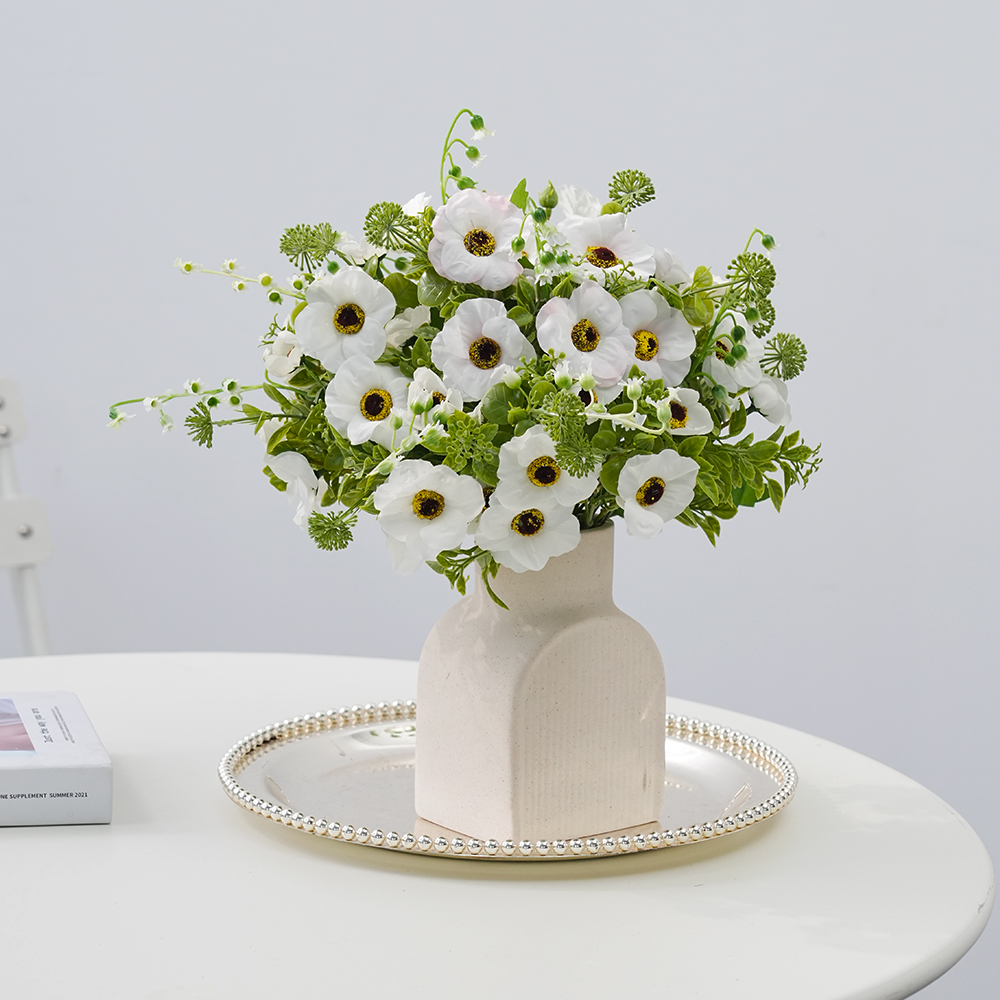 新款仿真水培虞美人风铃手工布艺