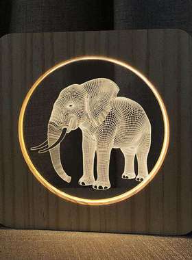 动物夜灯 大象led台灯新奇创意产品外贸 七彩氛围灯FS-A3971