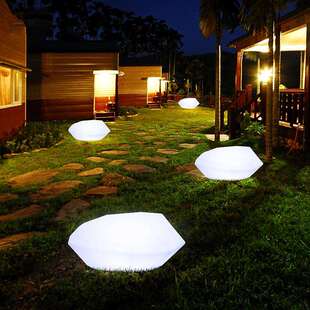 LED景观发光落地石头灯户外花园菱形地灯简约户外庭院插地草坪灯