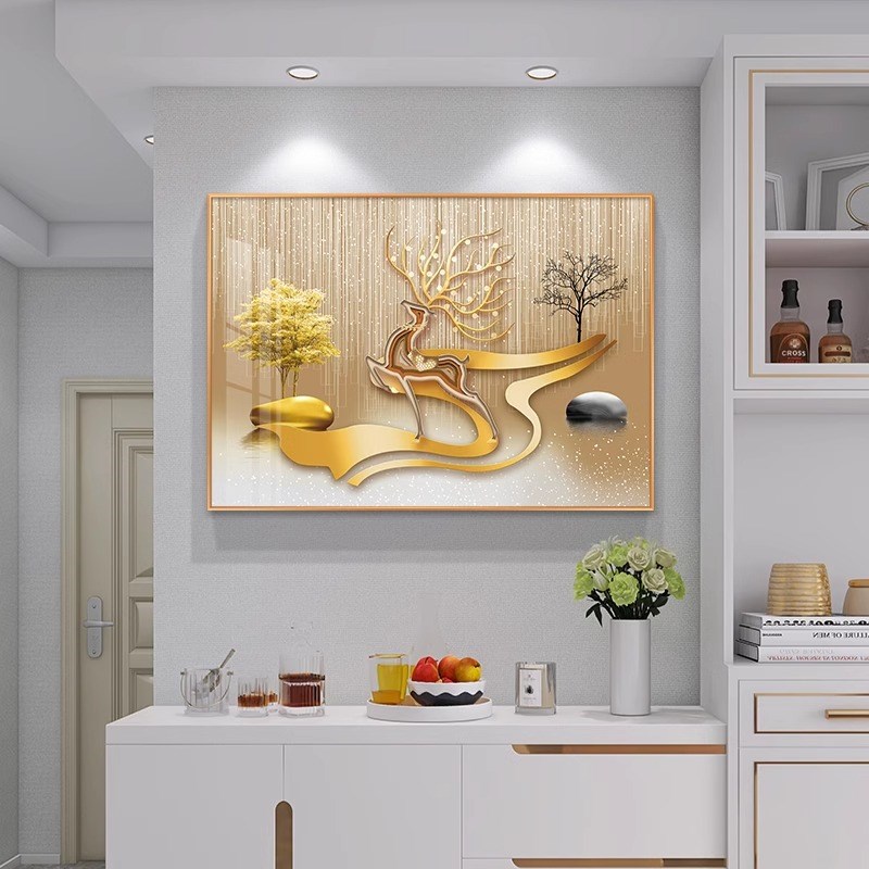 福鹿生财电表箱装饰画轻奢配电箱弱电源盒挂画免打孔空开盒遮挡画图片